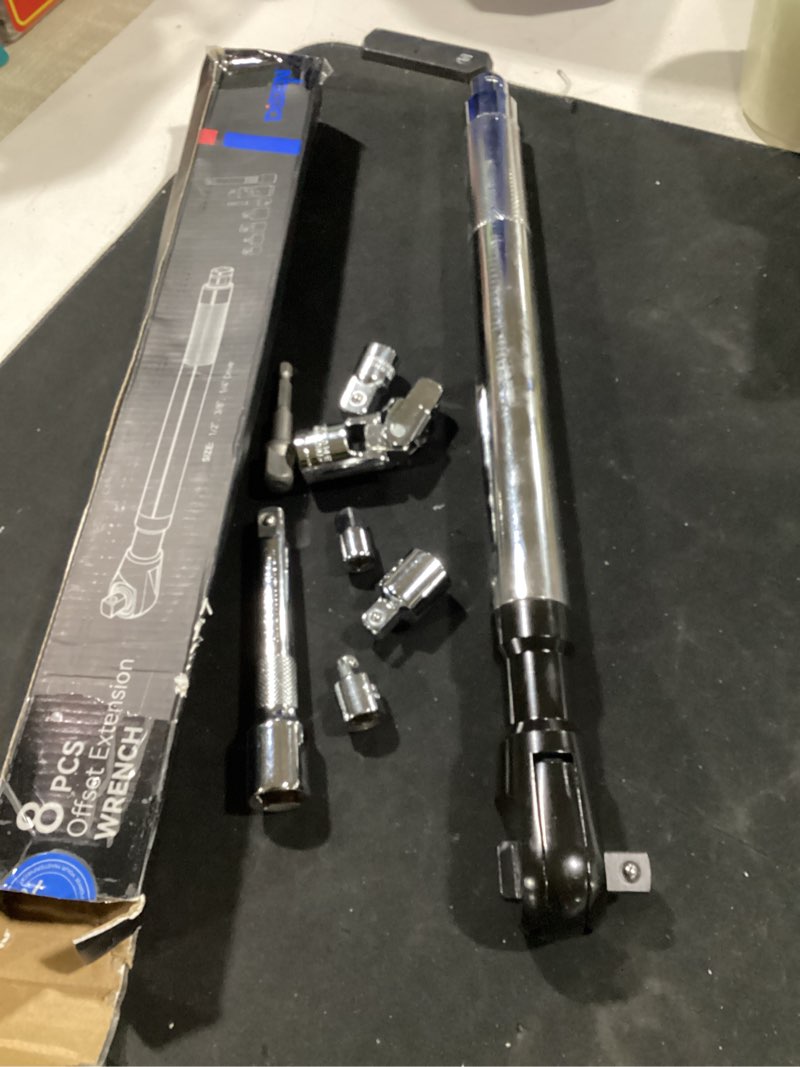 Condition photo showing Good Condition for disen 1/2" offset extension wrench impact, socket wrench extender tool for electric drill, torque wrench, socket adapter, ratchet wrench, with 3/8", 1/4" adapters for tight spaces offset extension (soft-grip)