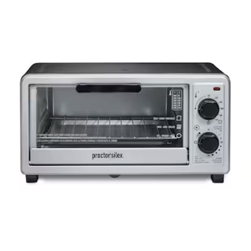 Proctor Silex 4 -Slice Black Toaster Oven Automatic Shut-Off