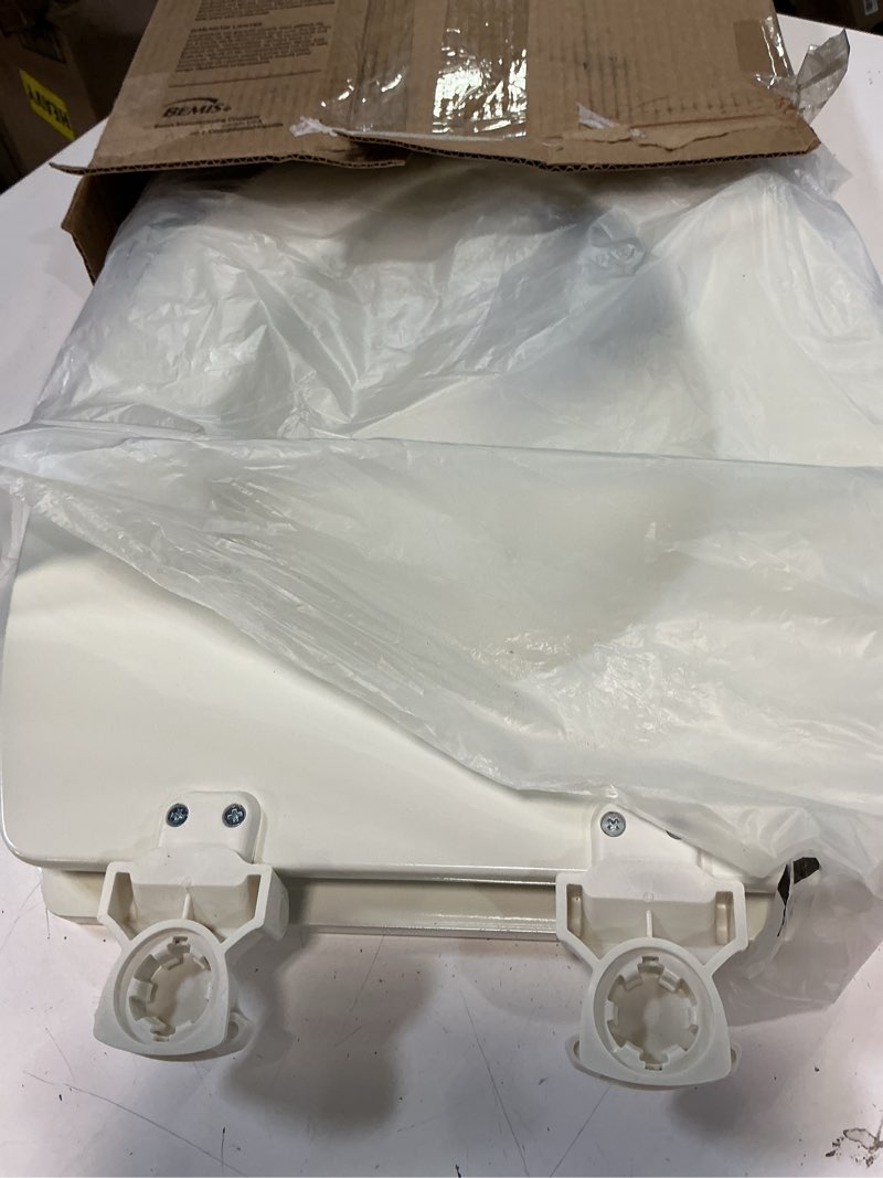 Condition photo showing Good Condition for bemis elongated enameled wood toilet seat in biscuit with easy•clean? hinge