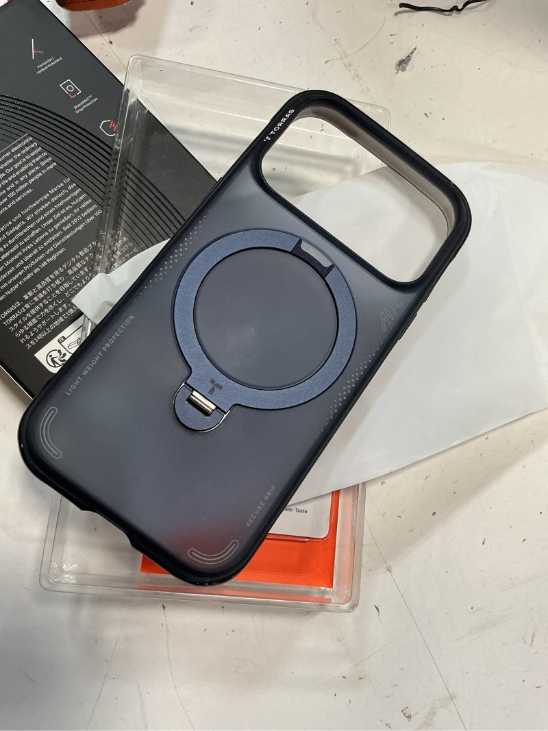 Condition photo showing Good Condition for torras ostand q3 air for iphone 17 pro case 6.3'' with stronger magnetic stand, fit for magsafe, airbags miltary protection, camera control for iphone 17 pro case, shockproof & stylish, midnight blue iphone 17 pro 6.3" midnight blue