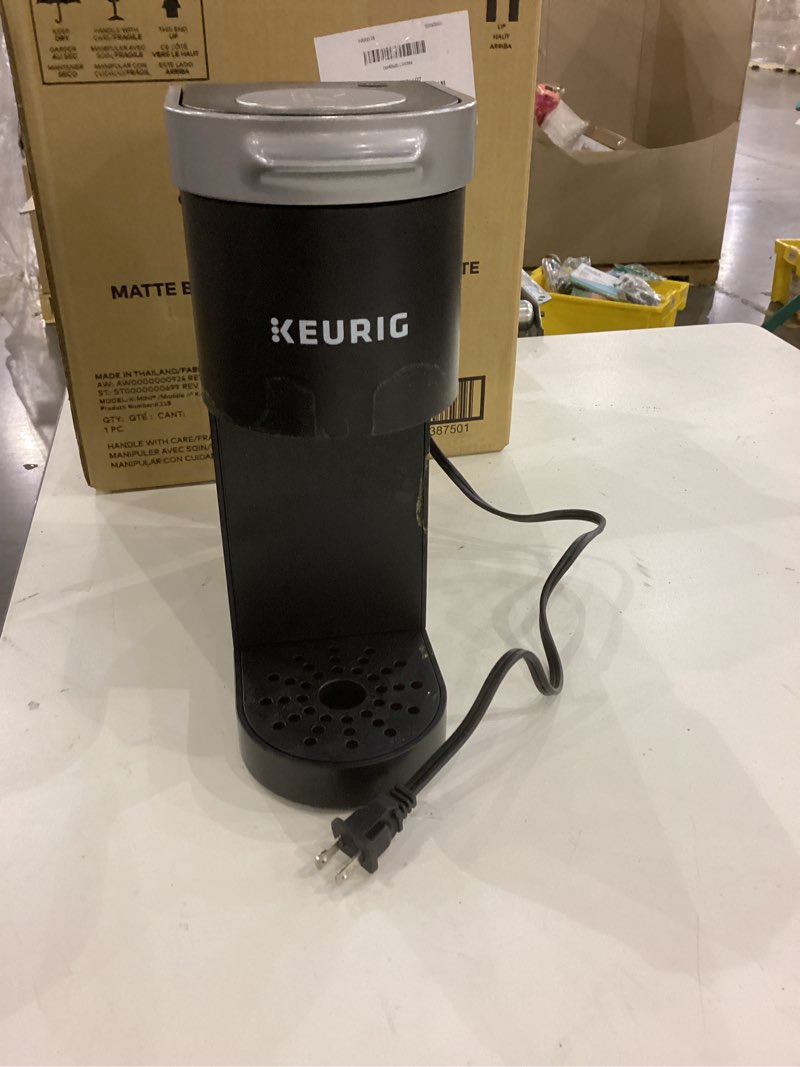 Condition photo showing New/Like New for Keurig K-Mini Single Serve K-Cup Pod Coffee Maker, 6 to 12oz Brew size, with Cord Storage, Perfect for Small Spaces, Black