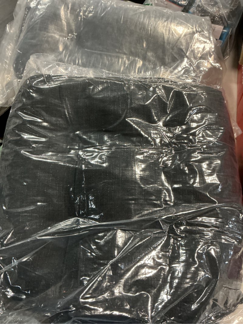 Condition photo showing New/Like New for race leaf outdoor cushions 15.5\\\" x 15.5\\\" patio chair seat pads, set of 4 thick fill tufted square patio cushions, water-resistant olefin chair seat cushion with ties for non-slip support, black black 15.5x15.5 inch (pack of 4)