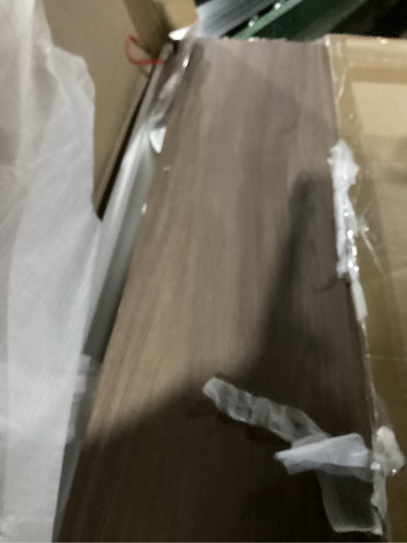 Condition photo showing New/Like New for BON AUGURE Fluted Coffee Table, Wood Living Room Tables, Rectangle Coffee Tables for Living Room, Center Table for Home, Office (Greige Oak, 43Inch) Greige Oak 43 Inch