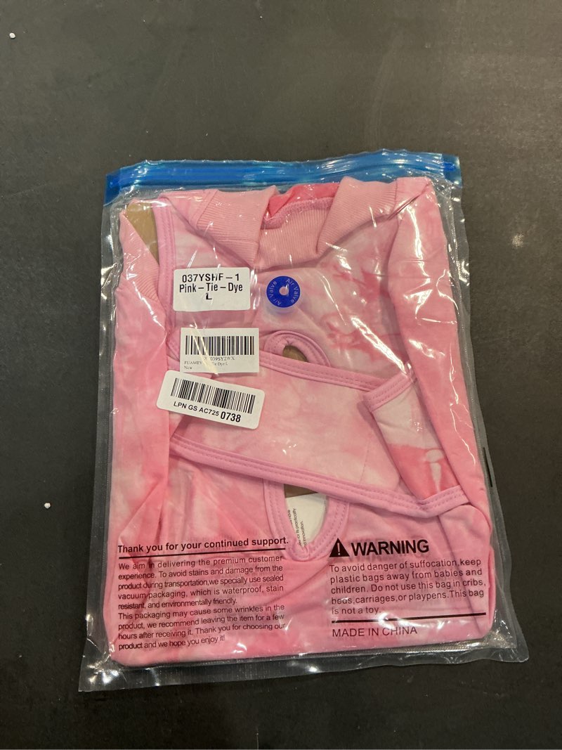Condition photo showing Good Condition for fuamey recovery suit for dogs after surgery,soft breathable dog bodysuit e-collar & cone alternative surgical suit,male female dog neuter spay suits anti licking wounds onesie pink tie dye l l(back:16.1-20.1in,wt:23-48lbs) pink tie dye
