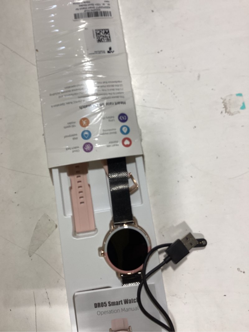 Condition photo showing Good Condition for keeponfit smart watch for men/women android & iphone, 1.27" touch screen fitness tracker with answer/make calls, ip68 waterproof heart rate/sleep/spo2 monitor, pedometer, 100+ sport modes black pink