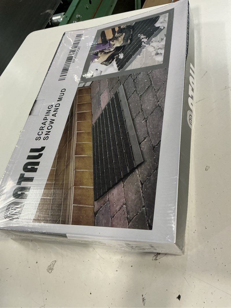 Condition photo showing New/Like New for matall heavy duty outdoor mat - 18 x 30 inches non-slip drainage floor mat for all weather garage pool home entry indoor mud mat black 1'6" x 2'6" (rectangular)
