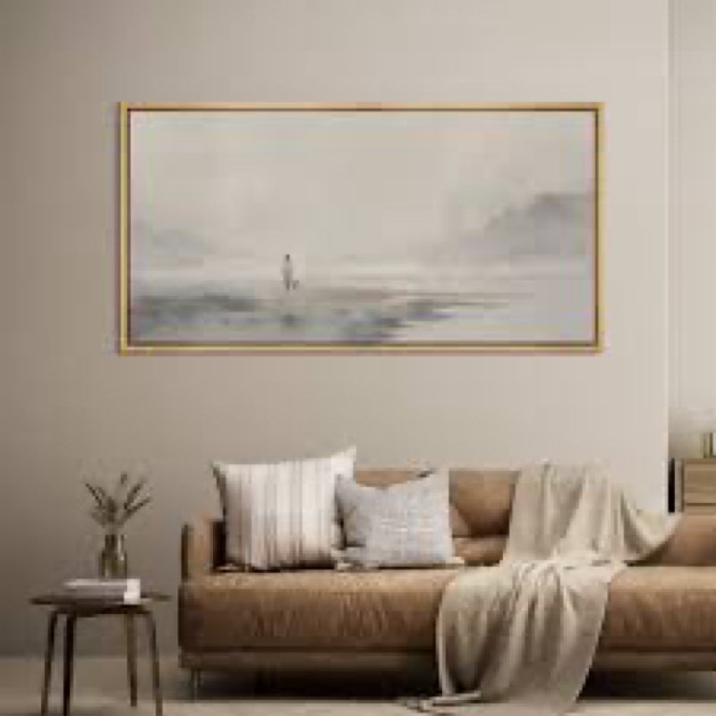 jesus christ and the lost lamb, greenish gray artwork - oversized framed wall decorations canvas print incomplete 