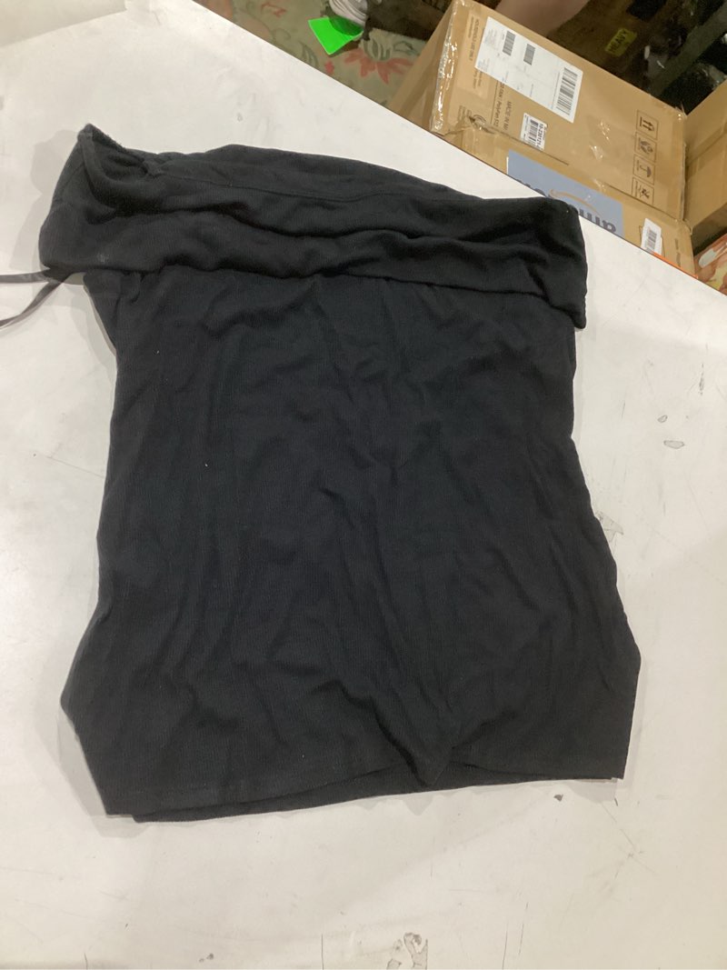 Condition photo showing Good Condition for Motherhood Maternity Women’s Off-The-Shoulder Rib Knit Pregnancy Top Large Black