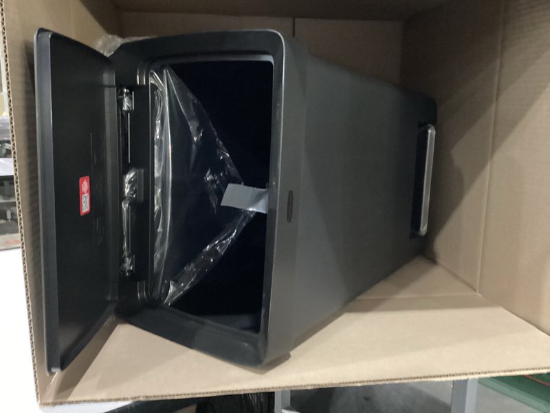 Condition photo showing Good Condition for Rubbermaid Premier Series II Step-On Trash Can for Home and Kitchen, with Lid Lock and Slow Close, 12.4 Gallon, Charcoal, for Home/Kitchen/Garage/Apartment/Office 12.4G - Classic Plastic