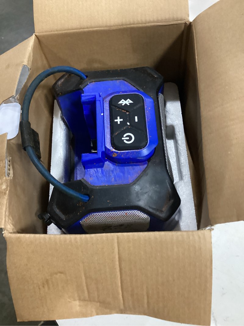 Condition photo showing As Is for kobalt 7-in 10-watt outdoor portable speaker
