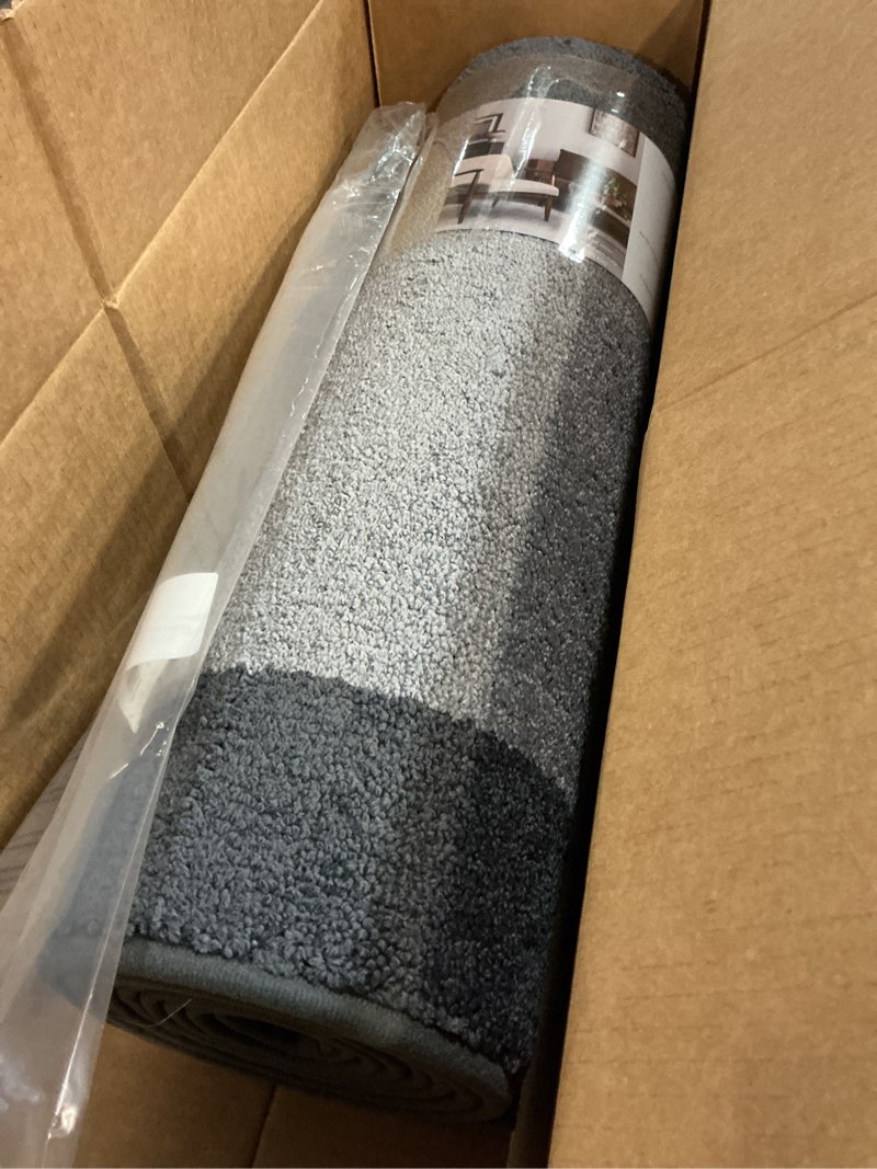 Condition photo showing Good Condition for machine washable (24" x 36"+ 24" x 60"') kitchen rugs set of 2, non slip kitchen mats for floor, absorbent entrance runner rugs for bedroom, hallway, bathroom, door (roll packing) 24" x 36"+ 24" x 60" grey