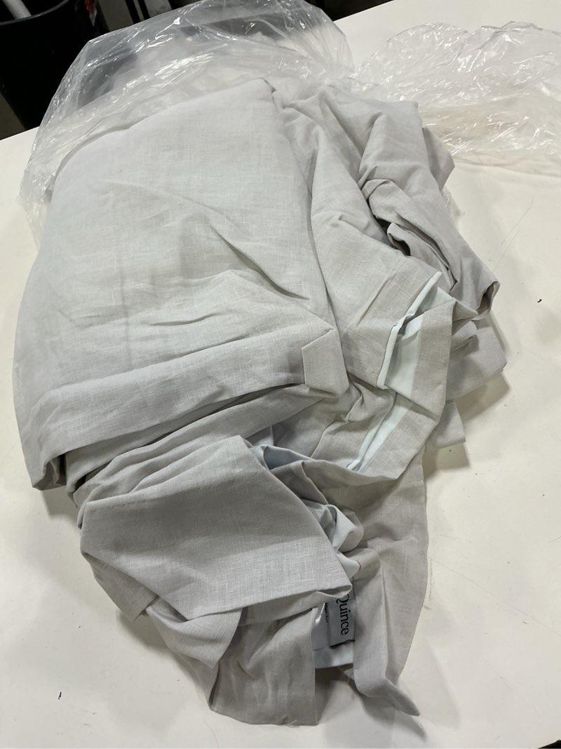 Condition photo showing As Is for quince european linen true blackout curtain - single panel, 96x96, cloud