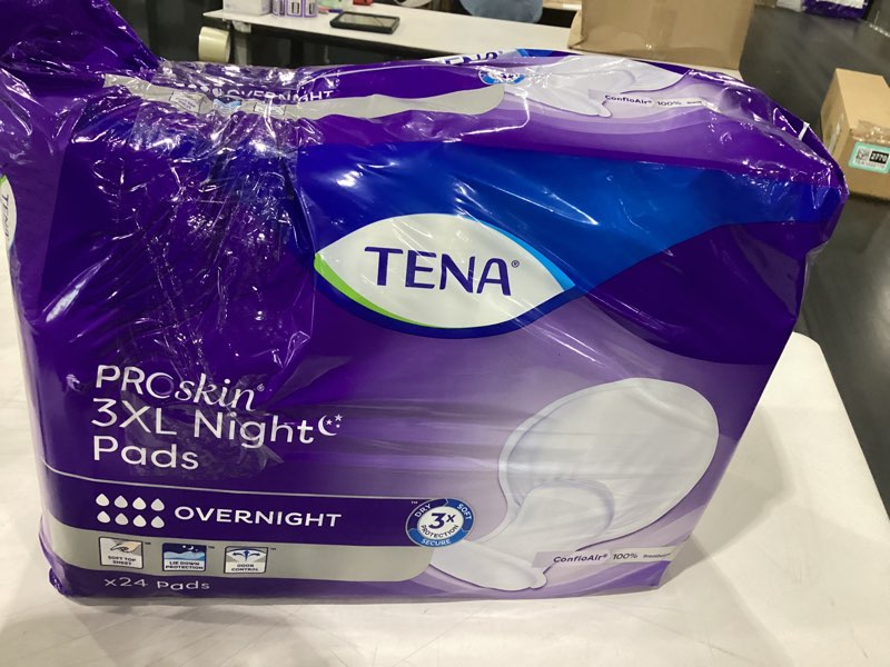 Condition photo showing As Is for tena proskin women overngt pads 3xl 24ct, 1 ea