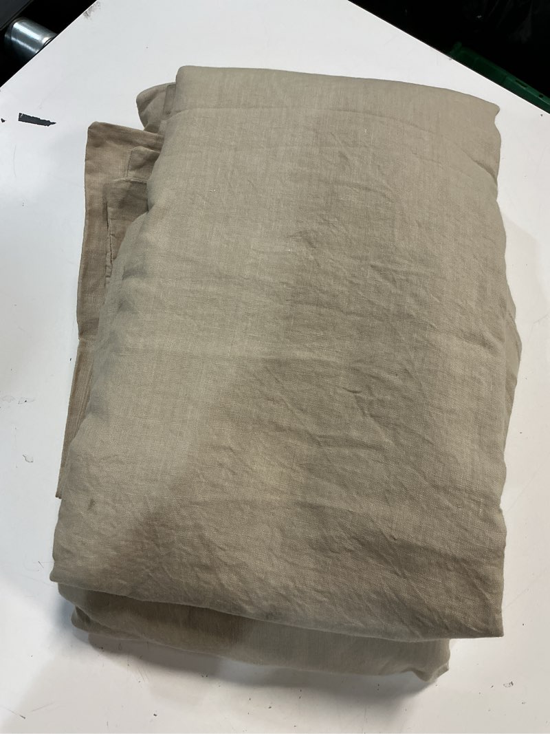 Condition photo showing Good Condition for quince european linen duvet cover set 3 natural chambray king /king cal 