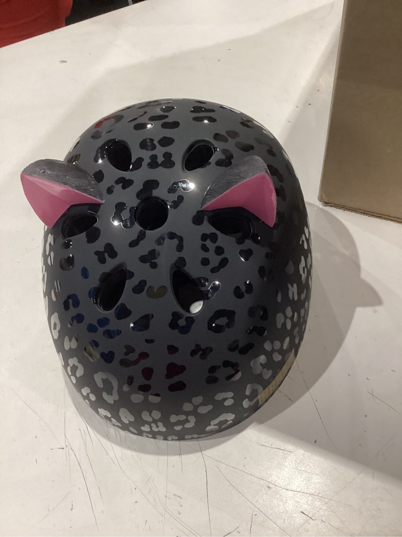 Condition photo showing Good Condition for krash girls youth bike helmets leopard kitty black