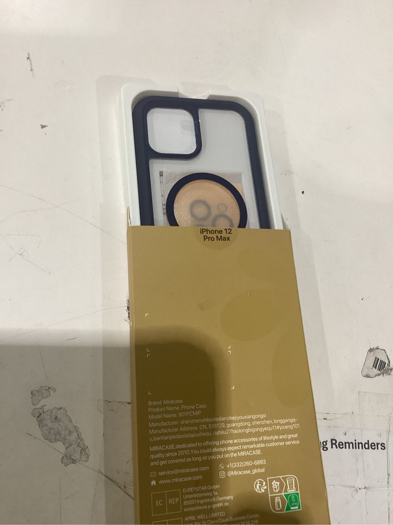 Condition photo showing Good Condition for miracase magnetic for iphone 12 pro max case [compatible with magsafe] full-body phone case with built-in glass screen protector& camera protector, military drop proof 12 pro max cover, blue iphone 12 pro max magnetic blue