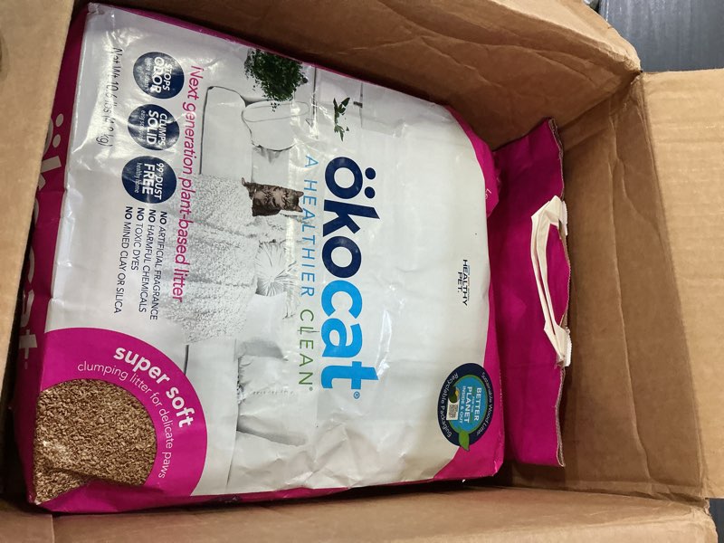 Condition photo showing New/Like New for ökocat super soft wood clumping cat litter, unscented, 10.6 pounds - natural ingredients, stops odor, clumps solid, 99% dust free, great for all cats, sensitive paws, kittens 10.6 lbs super soft