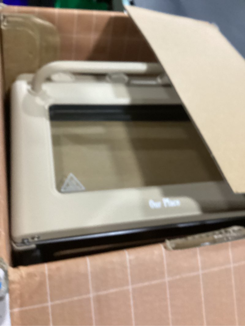 Condition photo showing As Is for Our Place Wonder Oven | 6-in-1 Air Fryer & Toaster Oven with Steam Infusion | Compact, Countertop Friendly, Fast Preheat, Multifunctional | Air Fry, Toast, Roast, Bake, Reheat & Broil | Steam 12.7 Quarts Steam