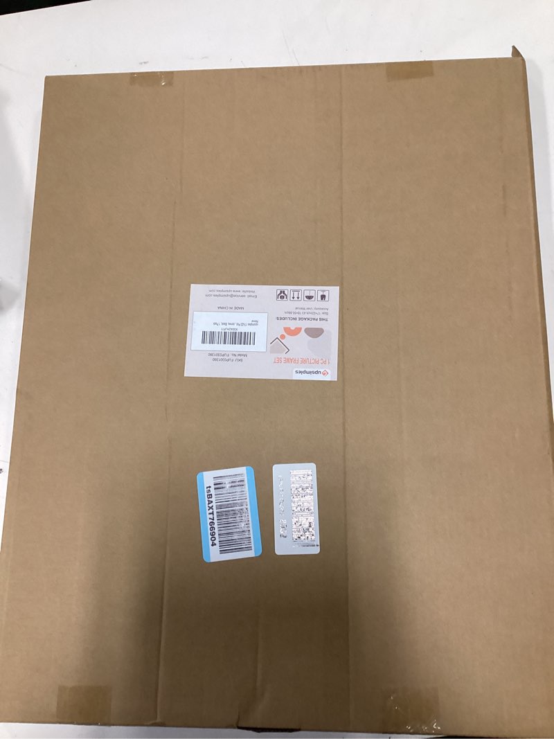 Condition photo showing New/Like New for upsimples 17x22 picture frame, display pictures 12x18 with mat or 17 x 22 without, wall hanging poster frames, black, 1 pack black 17x22
