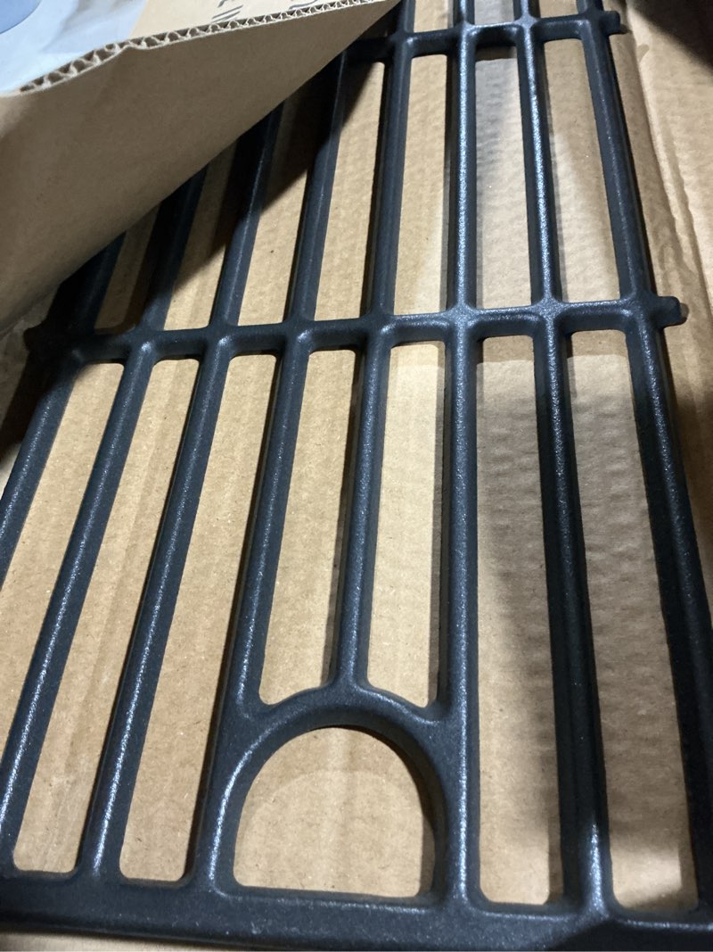 Condition photo showing As Is for 463365021 grill grates replacement parts for charbroil performance 4 burner grill parts 463351021 463350722 char broil 463352521 463354021 463365522 g426-0005-w1 g426-0004-w1 cast iron cooking grates 3 x grates 17'' x 24 1/2''