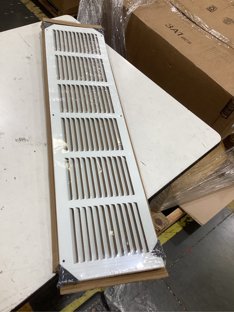 Condition photo showing New/Like New for steel return air grill,return air vent cover (duct opening) cold air return vent cover for wall or ceiling (30"w x 6"h duct opening)
