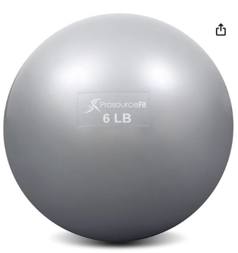 ProsourceFit Weighted Toning Exercise Balls for Pilates, Yoga, Strength Training and Physical Therapy,  to 6 lb, Color Coded