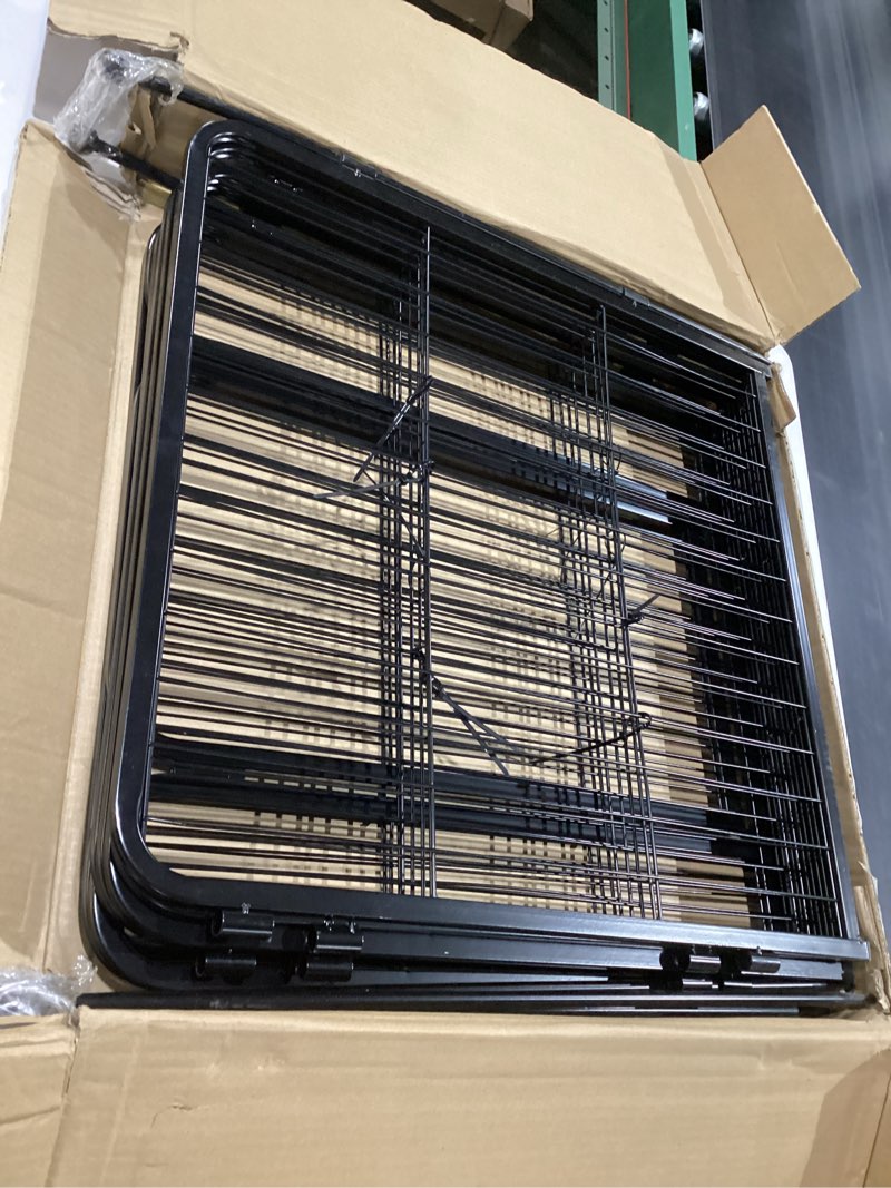 Condition photo showing Good Condition for fxw garden fence outdoor for the yard – 24in(h) x 15.2ft(l) heavy duty metal animal barrier for dog, no dig decorative dog fence, 8 panels, black black 24"h 8 panels - 15.2ft(l) - includes 1 gate