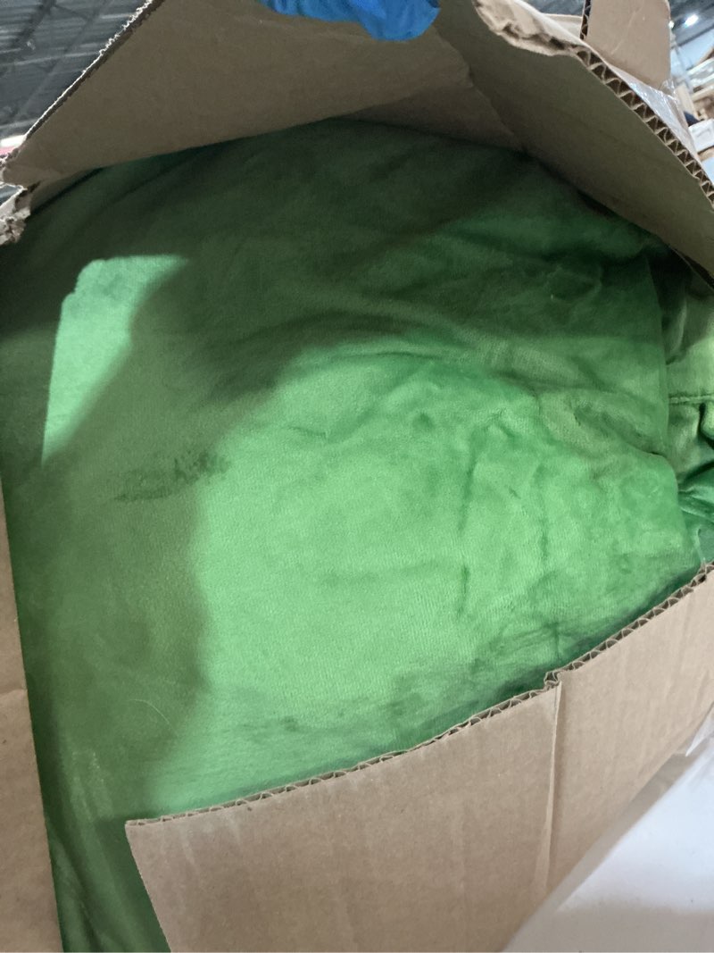 Condition photo showing As Is for 2ft bean bag chair with ultra soft velvet cover bean bag sofa with memory foam bean bag chairs with large size lazy sofa for dorm office living room bedroom grass green 2' grass green 2ft-28" x 28" x 22"