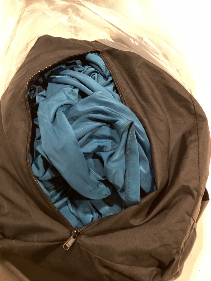 Condition photo showing As Is for vibemo beach tent, beach canopy sun shade with upf50+ uv protection, 10x10ft, includes 8 sandbags, sand shovel, ground pegs & 4 stability poles, pop up sun shelter for camping, picnics, backyard fun navy blue