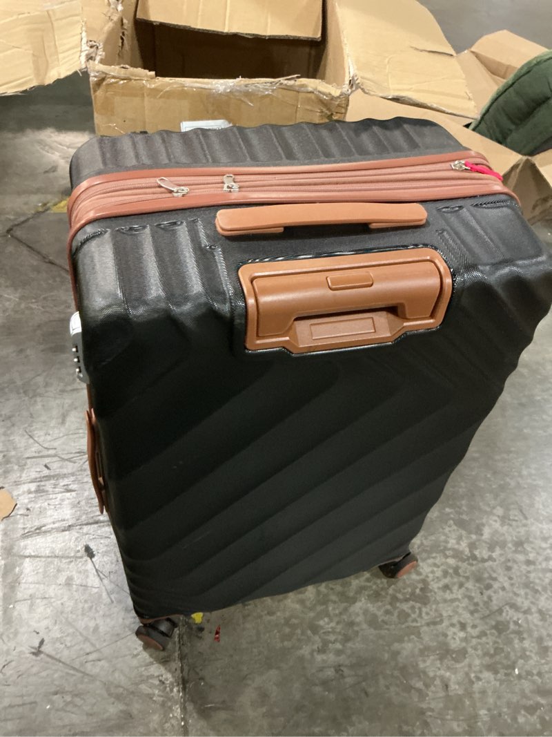 Condition photo showing Good Condition for 5 piece luggage set expandable suitcase 22x14x9 airline approved carry on, abs hard case suitcases with spinner wheels, tsa lock, durable waterproof travel set black