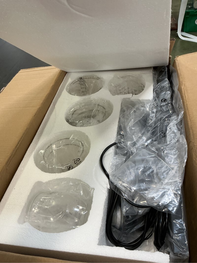 Condition photo showing item condition for WILON Pendant Lights Kitchen Island, 5-Light Dining Room Light Fixture with Seeded Glass Shade, Farmhouse Chandeliers for Dining Room Matte Black Finish Hanging Linear Chandeliers for Kitchen Island Black 5-Light