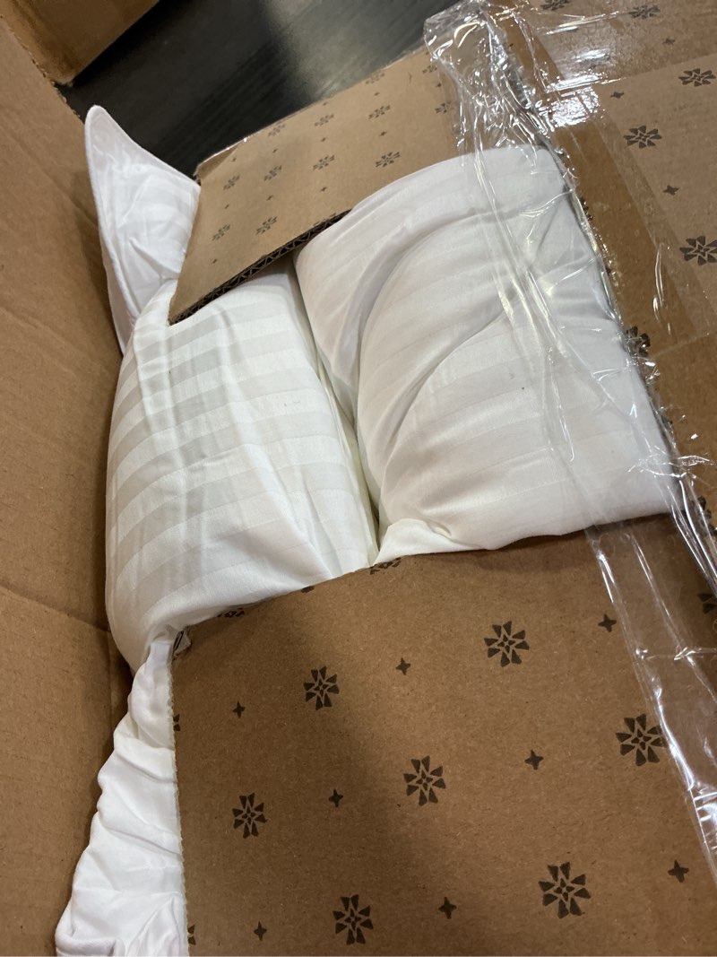 Condition photo showing Good Condition for beckham hotel collection bed pillows standard/queen size set of 2 - original soft down alternative pillow for sleeping - soft support for back, stomach or side sleepers queen / standard white