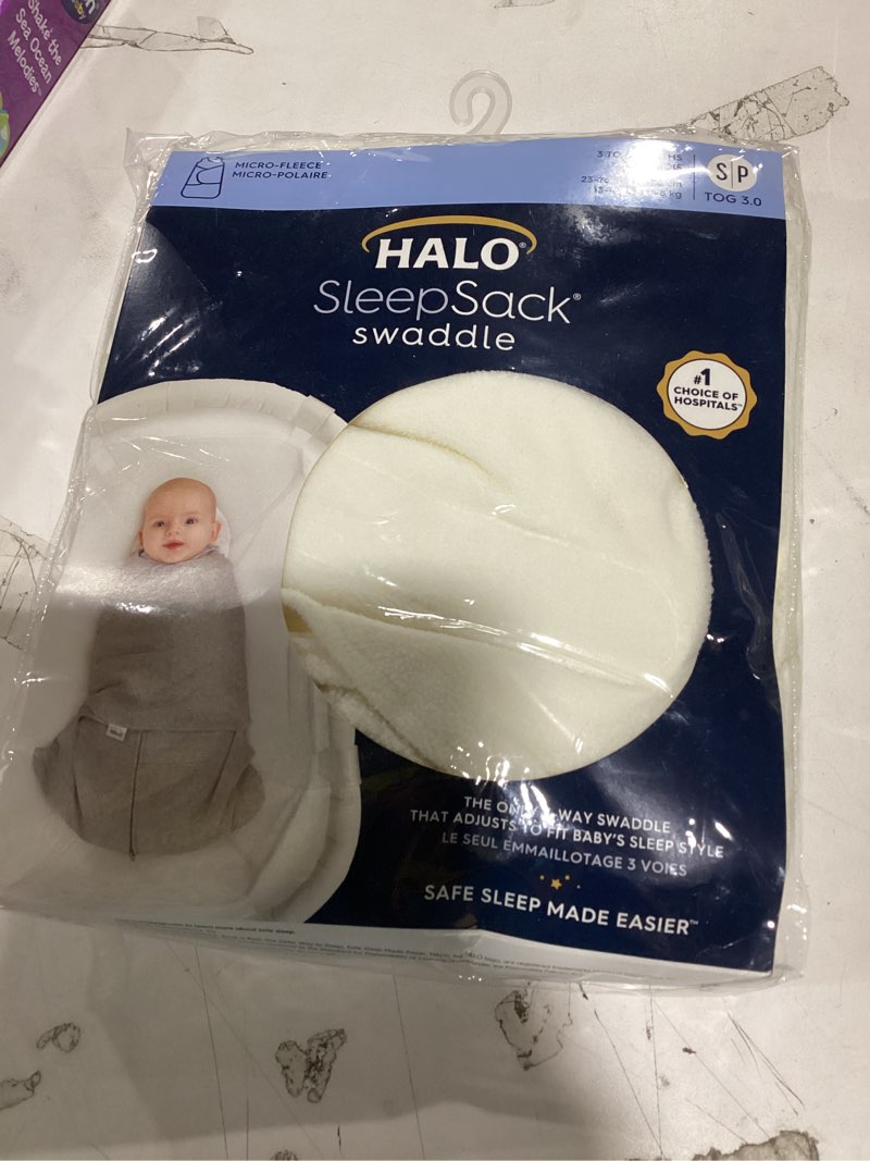 Condition photo showing New/Like New for halo micro-fleece sleepsack swaddle, 3-way adjustable wearable blanket, tog 3.0, heartline, newborn, 0-3 months heartline newborn (pack of 1)