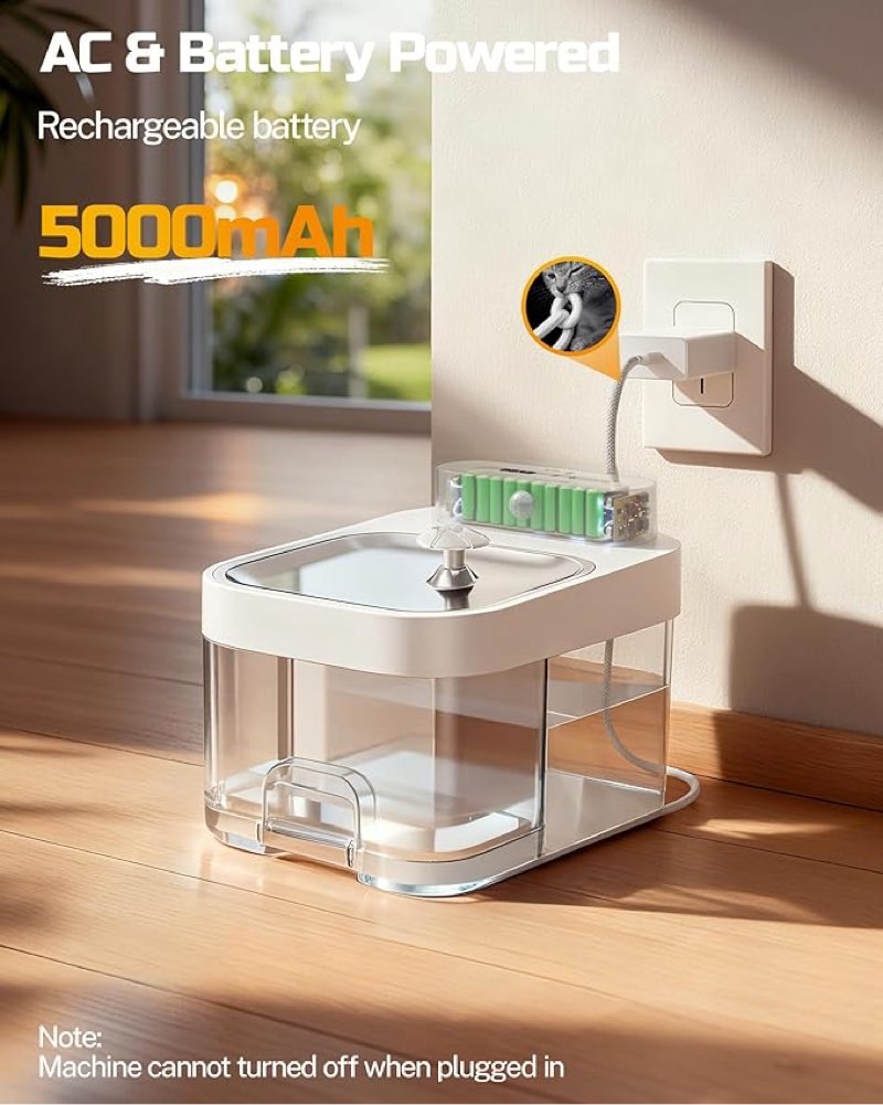 odsd cat water fountain, app monitoring wastewater separation & no filter cotton, pet water fountain with 101oz/3l large capacity tank, wireless automatic water dispenser for cats indoor, 2.4g wi-fi