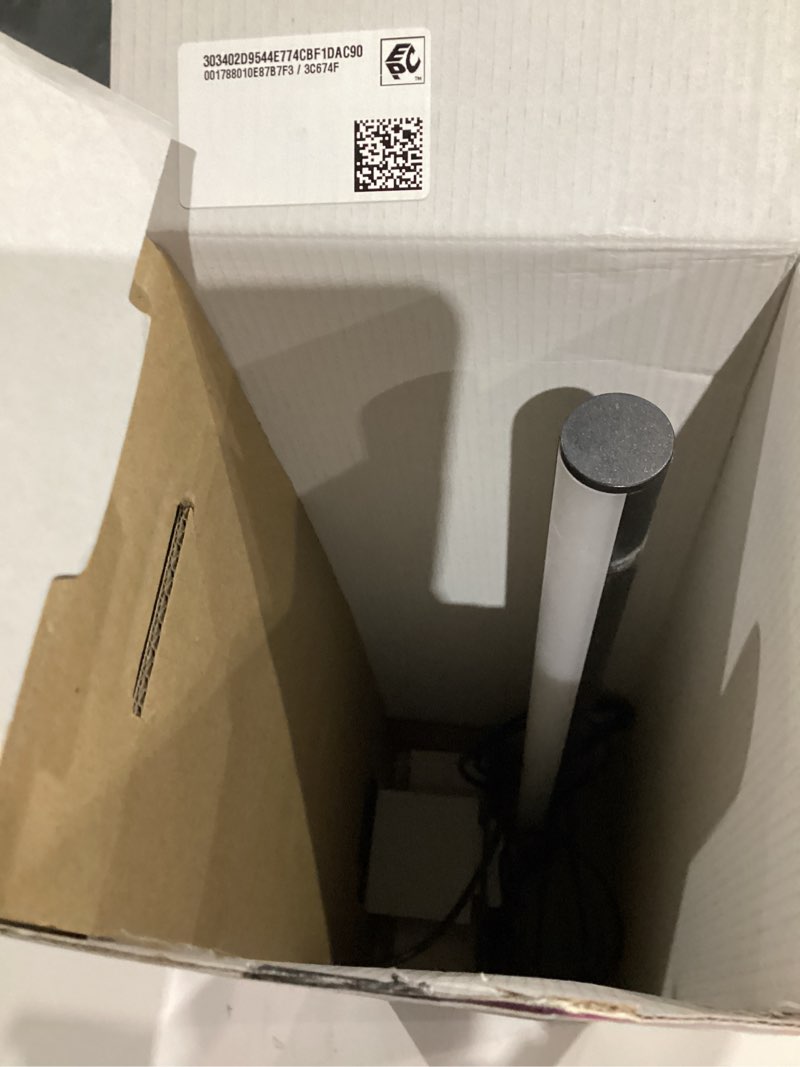 Condition photo showing As Is for philips hue signe smart table lamp, black, 1 pack, white & color ambiance led color-changing light, control led lamp with hue app, works with alexa, google assistant, apple homekit black 1 pack