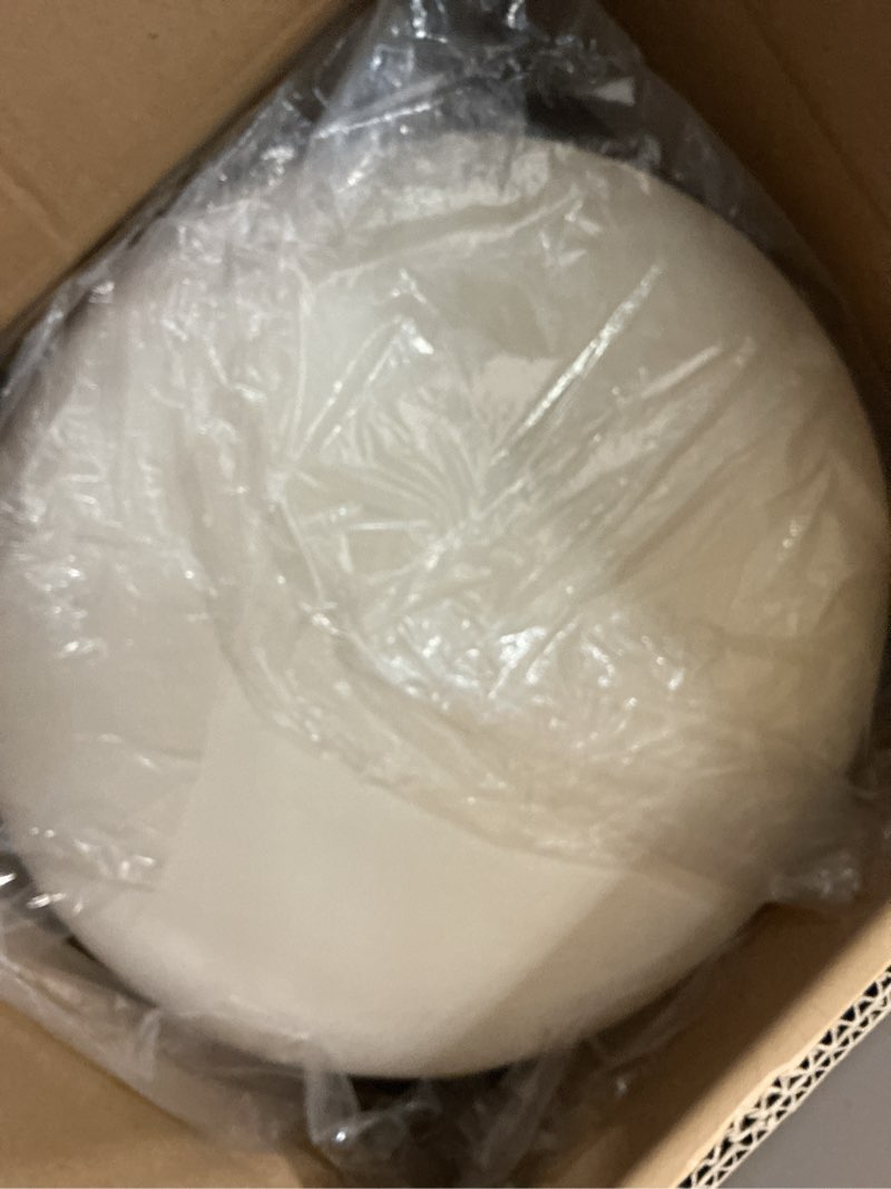 Condition photo showing Good Condition for Caroeas Round Ottoman with Storage Set of 2, Upholstered Velvet Storage Ottoman, Vanity Stool for Makeup, Foot Rest for Living Room, Bedroom, Black Round Ottoman Black