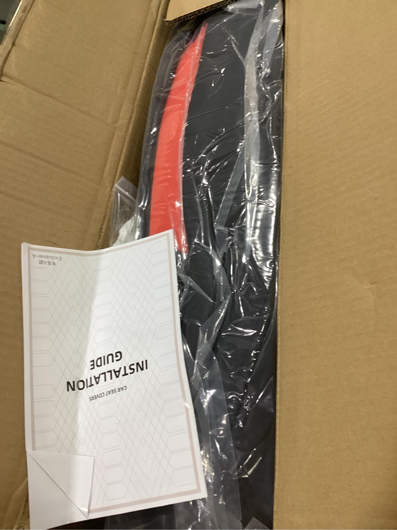 Condition photo showing Good Condition for rideposh for chevy silverado gmc sierra waterproof seat covers, crew cab 1500 2019-2026, 2500hd 3500 hd 2020-2026, pickup protectors accessories full set, black red black red 1500(19-26)&2500hd,3500hd(20-26)