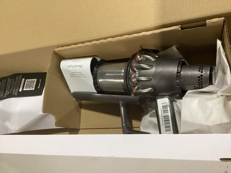 Condition photo showing As Is for Dyson V11 Cordless Stick Vacuum, Large, Nickel/Blue