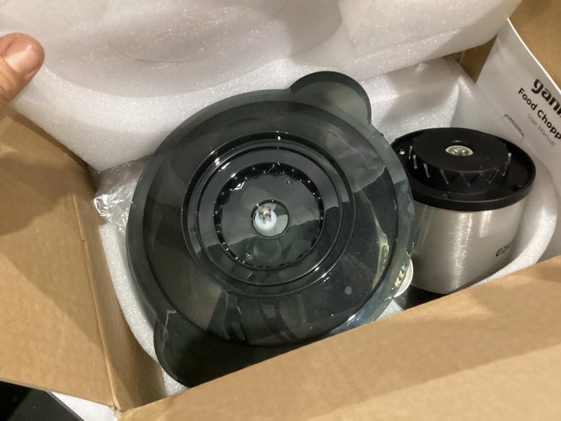 Condition photo showing Good Condition for GANIZA Food Processors, Electric Food Chopper with Meat Grinder & Vegetable Chopper - 2 Bowls (8 Cup+8 Cup) with Powerful 450W Copper Motor - Includes 2 Sets of Bi-Level Blades for Fruits/Meat/Nuts Black