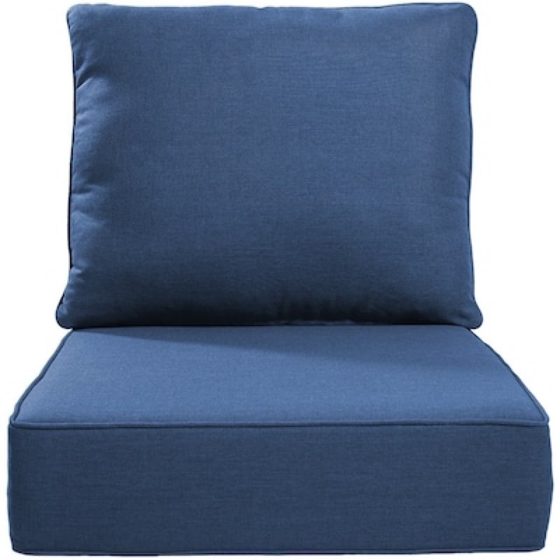 Rilyson 24-in x 24-in 2 -Piece Blue-2pcs Deep seat patio chair cushion