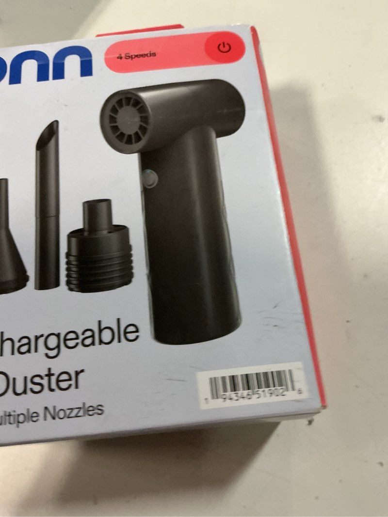 Condition photo showing Good Condition for onn rechargeable air duster with multiple nozzles and carrying bag