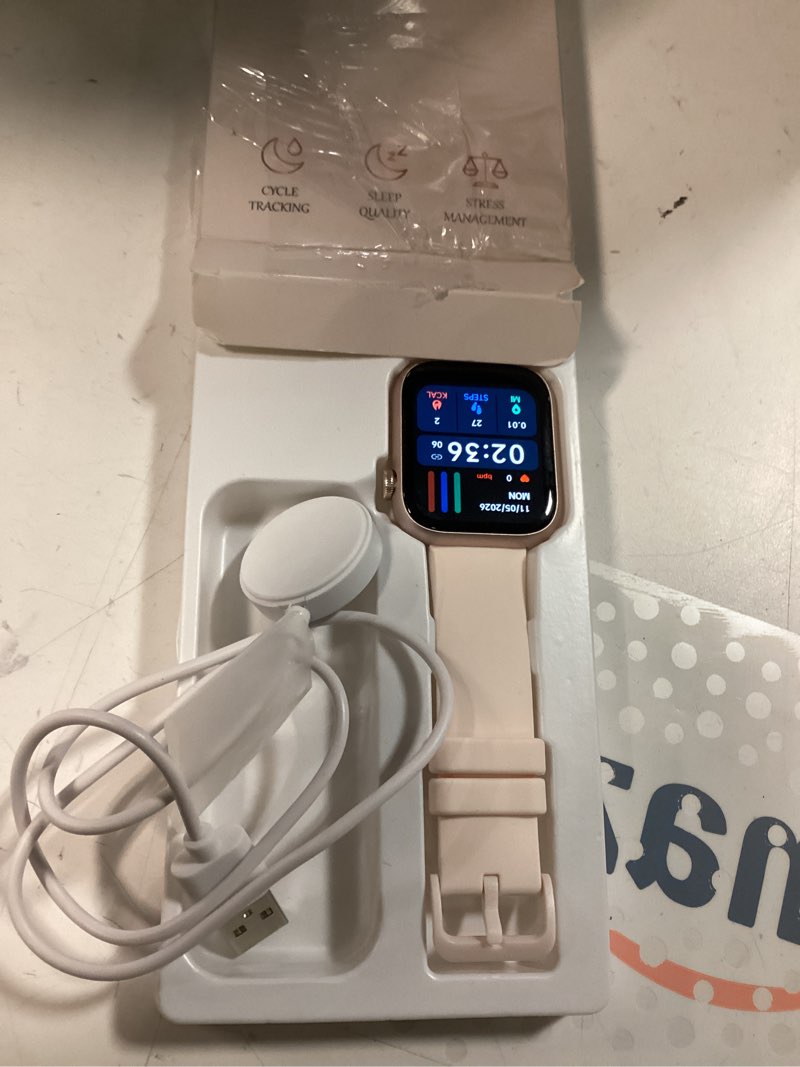 Condition photo showing Good Condition for smart watch, fitness watch for women men with 24/7 heart rate/blood pressure monitor,pedometer, sleep tracker, 120+ sport modes, ip68 waterproof activity&fitness tracker compatible with android iphone rose gold & light blush
