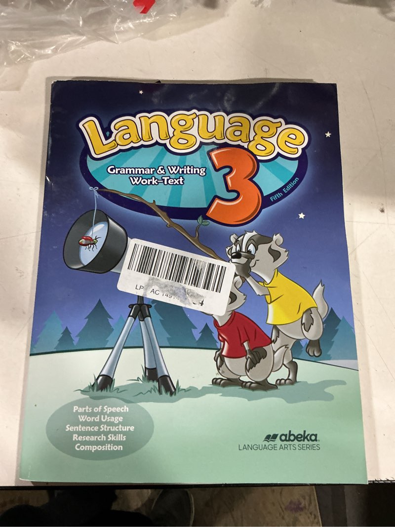 Condition photo showing Good Condition for language 3 - abeka 3rd grade 3 grammar, creative writing, and dictionary skills student work text