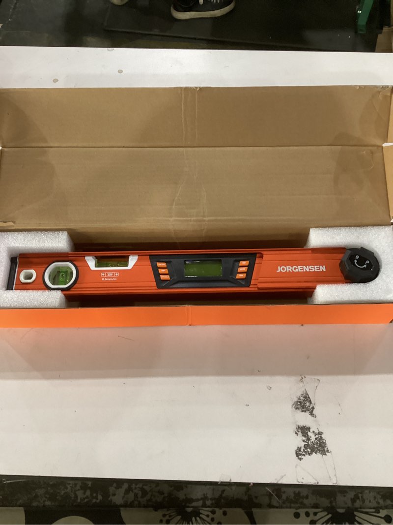 Condition photo showing New/Like New for JORGENSEN Digital Angle Finder, Multi Angle Finder Tool with Backlit LCD, Protractor Digital Level with Horizontal & Vertical Bubble