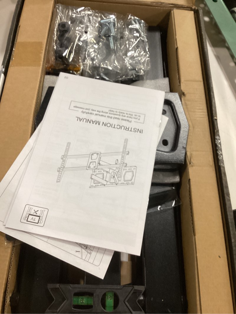 Condition photo showing New/Like New for usx mount full motion tv wall mount for 42-82 inch tvs up to 120lbs, wall mount tv bracket with articulating swivel tilt extension leveling, max vesa 600x400mm fits 12/16" wood stud 42-82”full motion tv mount