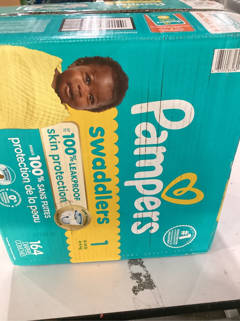 Condition photo showing New/Like New for Pampers Swaddlers Diapers, Size 1 (8-14 lbs), 164 Count, Absorbent, Keeps Baby Dry and Comfortable, Skin Safe Disposable Baby Diaper (Packaging May Vary) Size 1 164