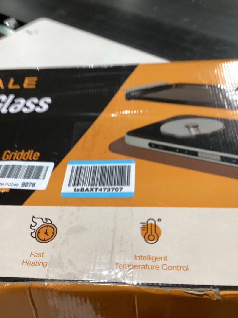Condition photo showing New/Like New for AEWHALE Electric Glass Cooktop 2 Burners with Removable Griddle Pan Non-stick,1800W Electric Hot Plate with Sensor Touch for Adjustable Temperature/Time Adjustable Temperature+Timer