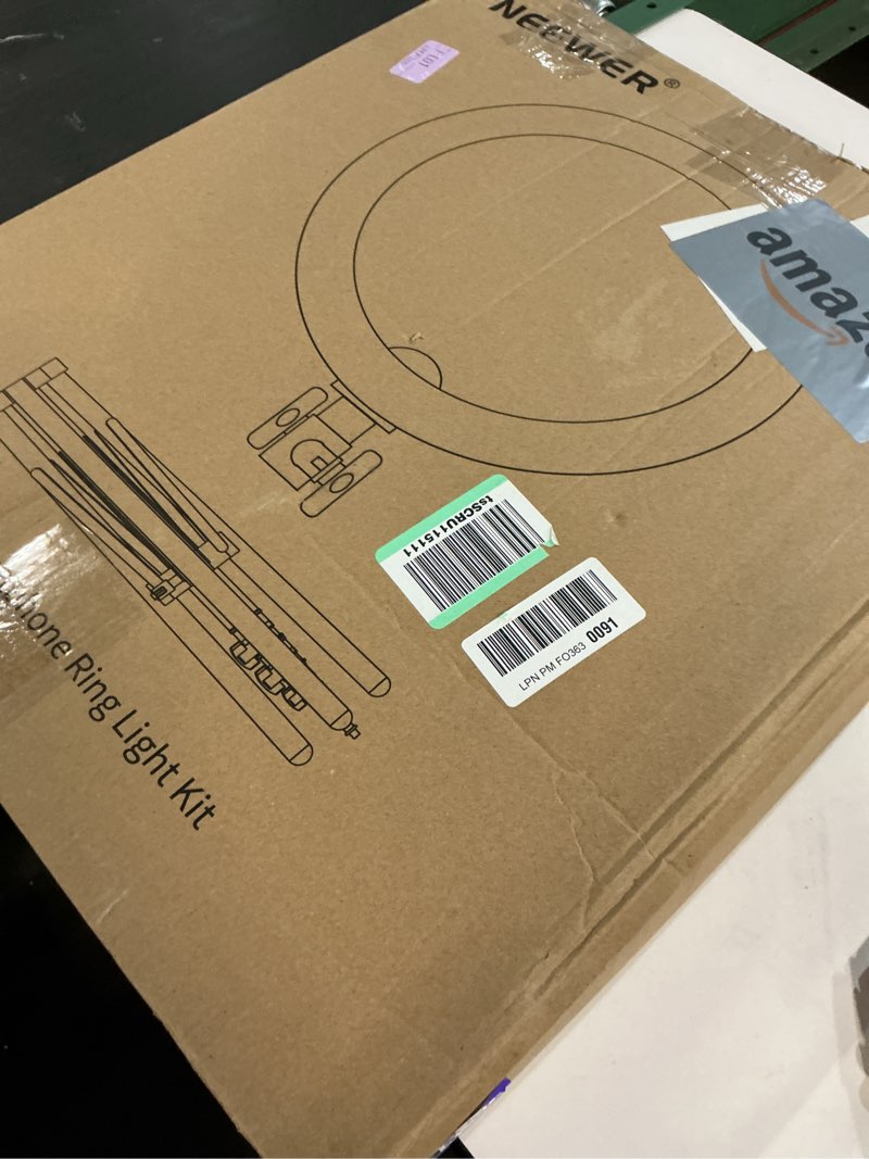 Condition photo showing Good Condition for NEEWER Ring Light 18inch Kit: 55W 5600K Professional LED with Stand and Phone Holder, Soft Tube & Bag for Tattoo Lash Extension Barber Makeup Artist Studio Video Photography Lighting, RL-18 RL-18 w/Stand, Phone Holder, Soft Tube