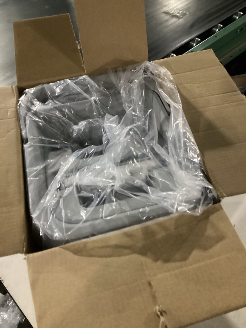 Condition photo showing New/Like New for JOYMOOP Mop and Bucket with Wringer Set, Hands Free Flat Floor Mop and Bucket, with 5 Washable Microfiber Pads, Wet and Dry Use, Floor Cleaning System Middle White Bucket #13 + 50" Flat Mop + 5 Pads