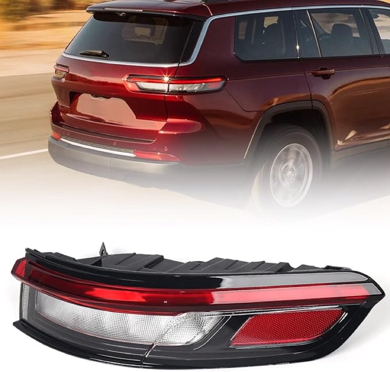 Huray Right Outer Tail Light Fit for Jeep Grand Cherokee/Jeep Grand Cherokee L 2021-2024 OE Factory RH Taillight LED Rear Lamp Assembly Replacement for 68421132AD Passenger Side